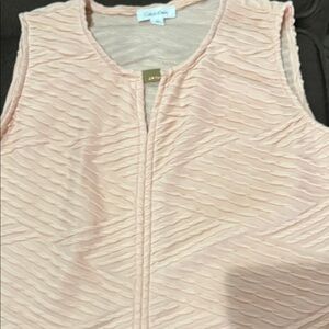 Calvin Klein Blush Textured Sleeveless Blouse